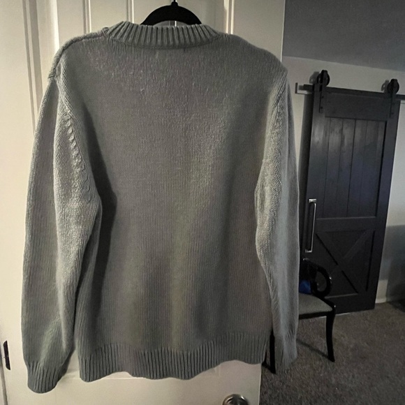 Zara Gray and Green Wool blend Sweater, size L - Picture 3 of 6